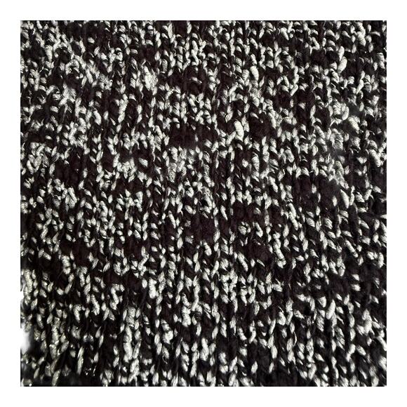 Calvin Klein Jeans KNIT SWEATER Womens MED Black White Colorblock Baseball Style - Picture 4 of 6